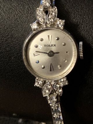 Ladies Vintage Rolex Watch - 18 Karat White Gold And Diamond 3