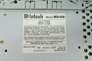 Old Stock Mcintosh MX406 CD player rare 8