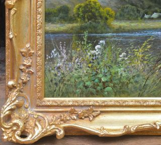 Fine Large Antique 19thC Scottish Landscape Oil Painting of Wester Ross 11