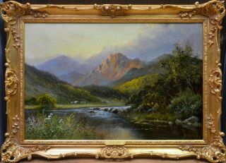 Fine Large Antique 19thC Scottish Landscape Oil Painting of Wester Ross 2