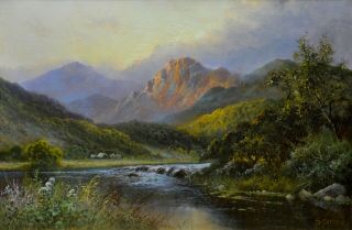 Fine Large Antique 19thC Scottish Landscape Oil Painting of Wester Ross 3