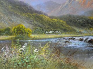 Fine Large Antique 19thC Scottish Landscape Oil Painting of Wester Ross 5