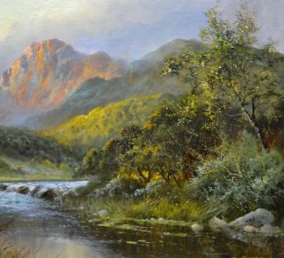 Fine Large Antique 19thC Scottish Landscape Oil Painting of Wester Ross 7