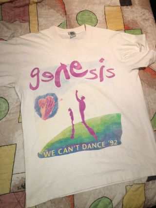 Vintage 90s Music Genesis 1992 Tour T Shirt Double Sided Graphic Single Stitch