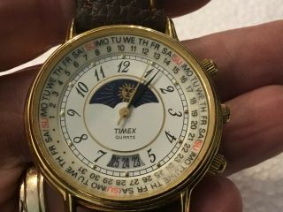 Vintage Rare Timex Sun And Moon Phase Perpetual Calendar Watch Band 4