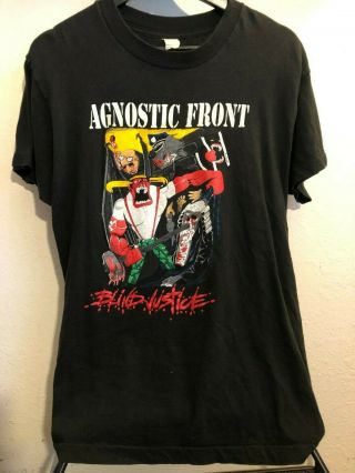 Agnostic Front 1990 Tour Shirt Orig Vtg Vintage Cro Mags Bad Brains Leeway Nyhc
