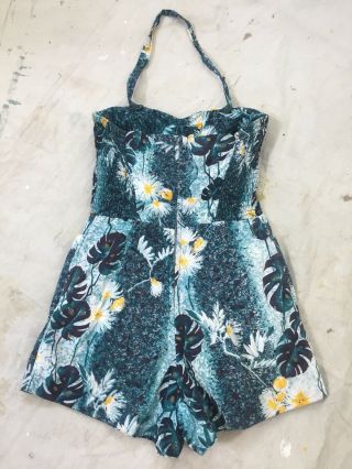 1950’s Vintage RARE Hale Hawaii Cotton Playsuit Romper Swimsuit 2