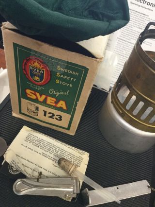 Vintage Camping Stove Back Pack Svea 123 With Box