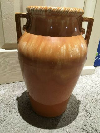 large orange 18  vintage vase oil jar urn rrp co robinson ransbottom usa 155 4