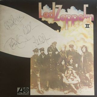 Led Zeppelin - Fully Signed Autograph Led Zeppelin Ii Album Lp - Rare