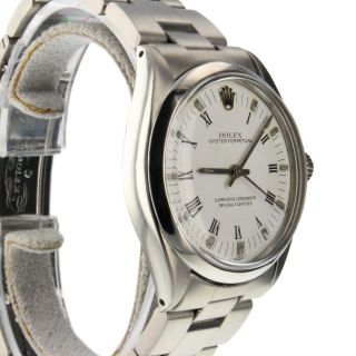 Rolex Oyster Perpetual 34 mm Steel Automatic White Roman Watch 1002 Circa 1979 4