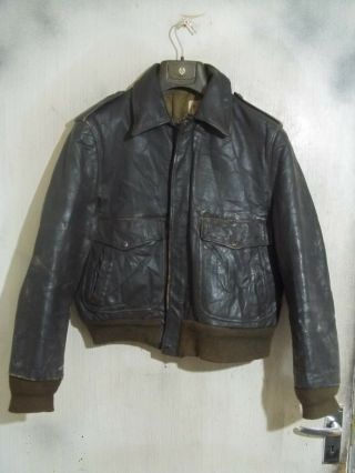 Vintage Schott Is - 674 - Ms Usa Issue Distressed Leather A2 Flying Jacket Size 42