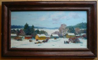 Mystery Winter Impressionist Snowy Landscape Russian Russia Artist Vintage Oil