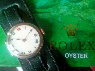 RARE GENTS 1916 ROLEX OFFICERS TRENCH WATCH AND BOXED 11