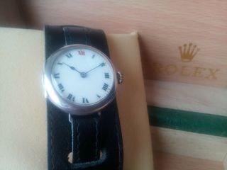 RARE GENTS 1916 ROLEX OFFICERS TRENCH WATCH AND BOXED 9