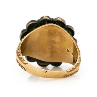 Antique Vintage Georgian 14k Gold Bohemian Garnet Engagement Pinky Ring Sz 3.  75 4