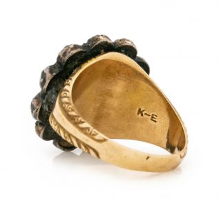 Antique Vintage Georgian 14k Gold Bohemian Garnet Engagement Pinky Ring Sz 3.  75 5
