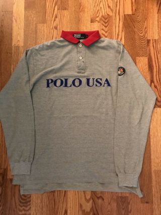 Vintage Polo Usa Longsleeve Cookie Patch Rl 92 93 Size Large Rare