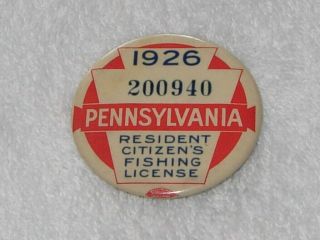 Pa Pennsylvania Fishing License 1926 Wow