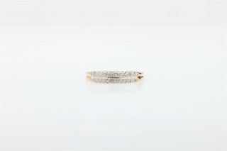 Antique 1940s 2 Row.  33ct Diamond 14k Yellow White Gold 5mm Wedding Band Ring