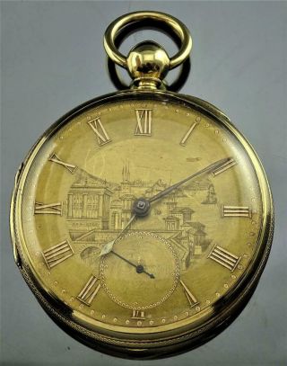 Rare Joseph Sewill Liverpool 18k Solid Gold 18s Fusee Pocket Watch Dated 1855 Nr