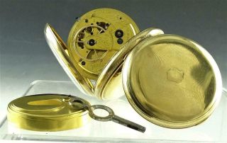 RARE JOSEPH SEWILL LIVERPOOL 18K SOLID GOLD 18s FUSEE POCKET WATCH DATED 1855 NR 8