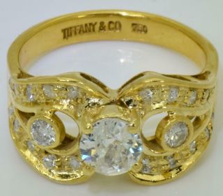 One Of A Kind Antique Art - Deco Tiffany&co 18k Gold &1.  45ct E/vvs1 Diamonds Ring