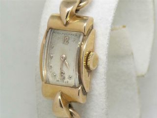 Rare Art Deco 34mm 18k Coral Gold Patek Philippe Ladies Wristwatch,  Running