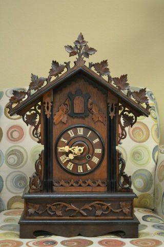 Antique German Black Forest G.  H.  S Cuckoo Clock Mantle