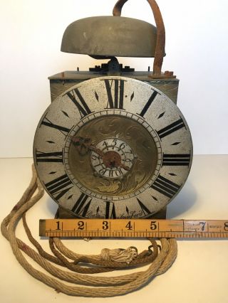 Rare Antique Robert Watts Of Stamford Lantern Clock C.  1730 12