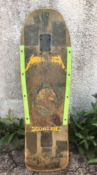 Vintage 1988 Metallica Zorlac Pushead Skateboard Deck Alva Danforth Santa Cruz 2