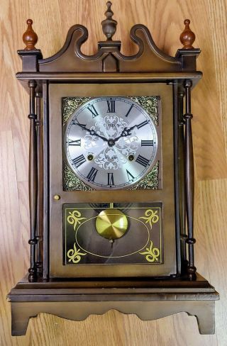 Vintage Citizen 31 Day Wall/table Clock Half Hour/hour Strike With Key Pendulum
