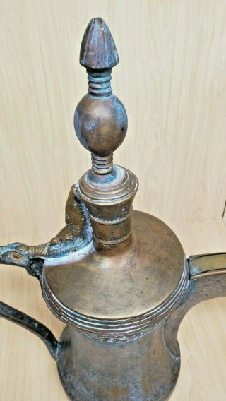 Old Dallah Middle Eastern Arabic Islamic Large Brass Coffee Pot 5