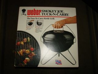 Vintage Nib Weber Smokey Joe Tuck - N - Carry Bbq Grill 40001 Black