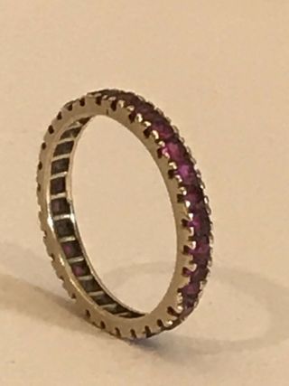 Vintage 14k Ruby Eternity Ring Size 5.  75
