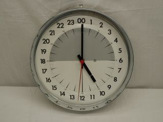 Vintage Peter Pepper Products Mid Century Modern 24 Hr Military Time Wall Clock