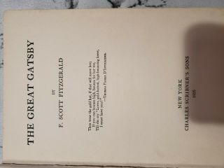 THE GREAT GATSBY (FIRST EDITION/FIRST PRINTING) 1925 F.  Scott Fitzgerald RARE 3