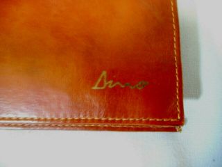 VINTAGE FERRARI DINO BROWN LEATHER OWNER ' S POUCH - - GOOD TO VERY GOOD 2