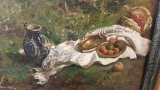 Antique ITALY ITALIAN Scipione Van Nutelli Oil Painting (1834 - 1894) 3