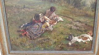 Antique ITALY ITALIAN Scipione Van Nutelli Oil Painting (1834 - 1894) 8