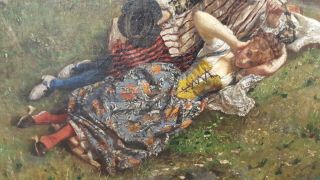 Antique ITALY ITALIAN Scipione Van Nutelli Oil Painting (1834 - 1894) 9