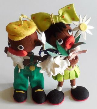 Vintage Couple Boy And Girl Toy Doll Lenci Felt Stuffed 1960s,  Large Mouse