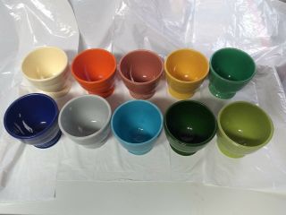 Vintage Fiestaware Egg Cups All 10 Colors " Very Rare Set "