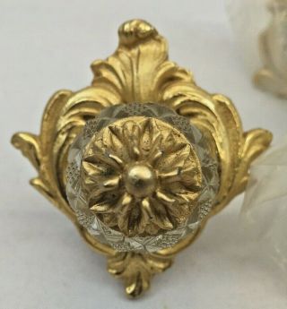 Vintage Sherle Wagner Single Crystal Gold Plated Drawer Knob Or Pull