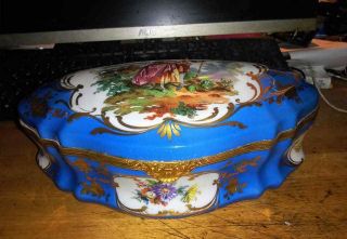 Vintage Huge French Sevres Style Jewelry Box
