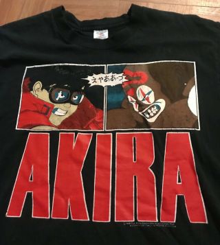 Vintage Akira XL T - Shirt Joker Kaneda Comic Black Tee 1988 Very RARE 2