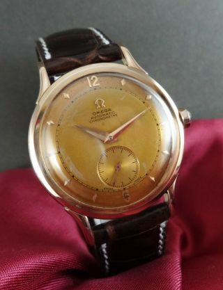 OMEGA Automatic Chronometre Rose Gold Watch Ref.  2500.  Caliber 333.  Ca 1949 2