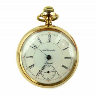 Circa 1900 Columbus 17 Jewels Gold Filled Open Faced Lever Set Pocket Watch