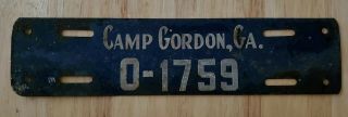 Camp Gordon,  Ga License Plate Topper.  Military,  Jeep,  Vintage License Plate