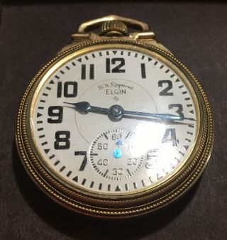 10k Gold Filled Elgin Pocket Watch Bw Raymond 21 Jewels 571 Usa